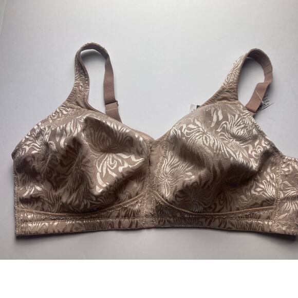 Deyllo Non Padded Wireless Bras Plus Size Full Coverage Minimizer Bra, Taupe 46D - Picture 2 of 8